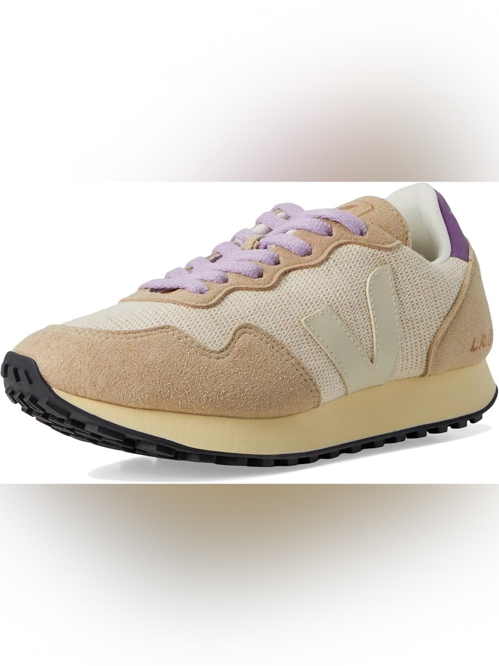 Veja Women's Beige and Lilac Lace-Up SDU Sneaker, sz 40